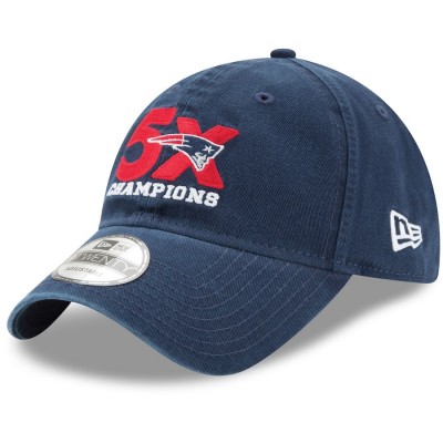 Men's New England Patriots New Era Navy 5-Time Champions 9TWENTY Adjustable Hat 2751081